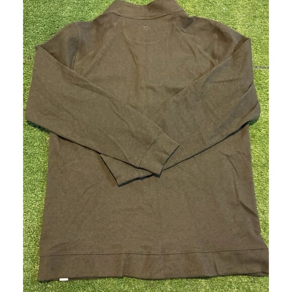 7 Diamonds 1/4 zip mens large green generation ribbed pullover long sleeve B - Picture 11 of 13